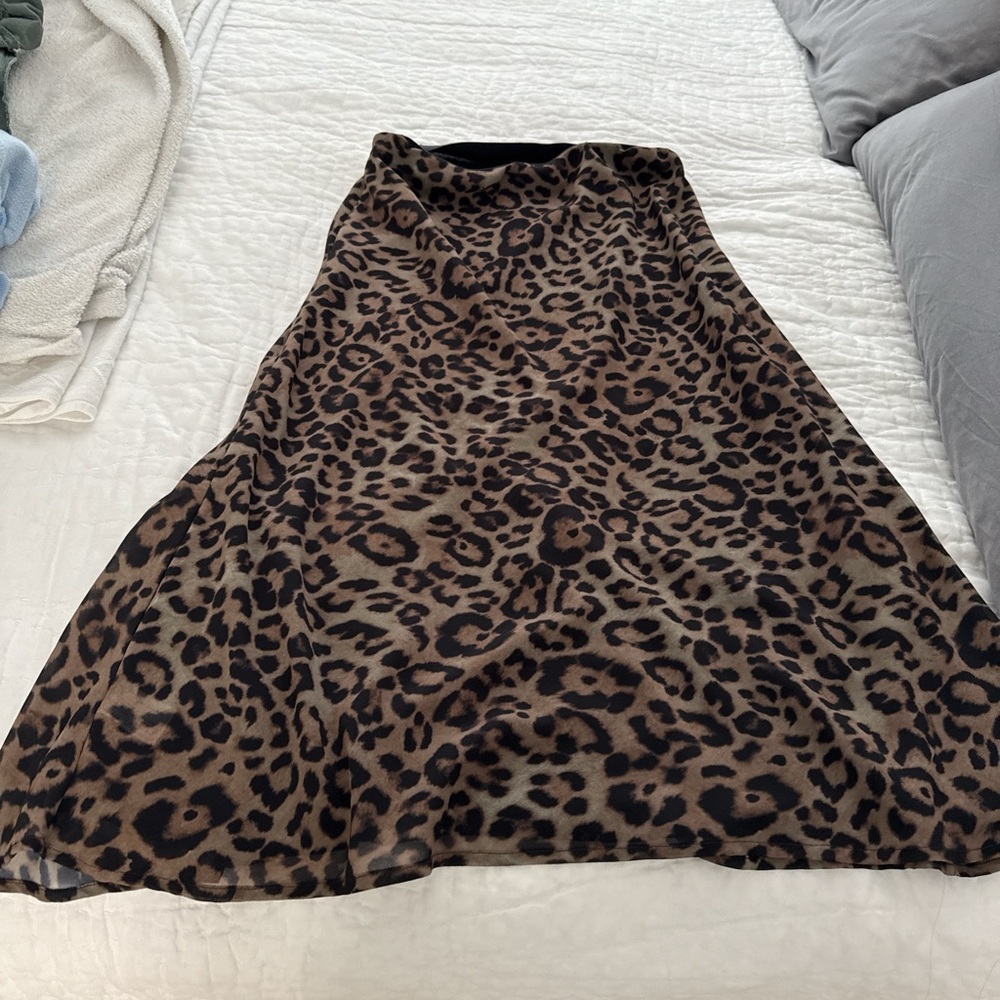 Frankie's Bikinis Brown and Black Maxi A-line Skirt
